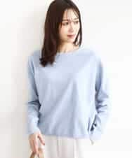 FKFAD45120 MK MICHEL KLEIN(MK ミッシェルクラン) モールヤーンボートネックニット/洗える ライトブルー