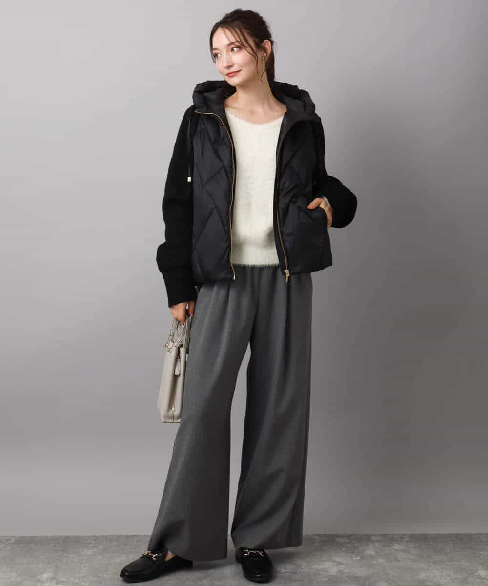 FKFAD46130 MK MICHEL KLEIN(MK ミッシェルクラン) フェザーニットプルオーバー/前後2way/洗える レッド
