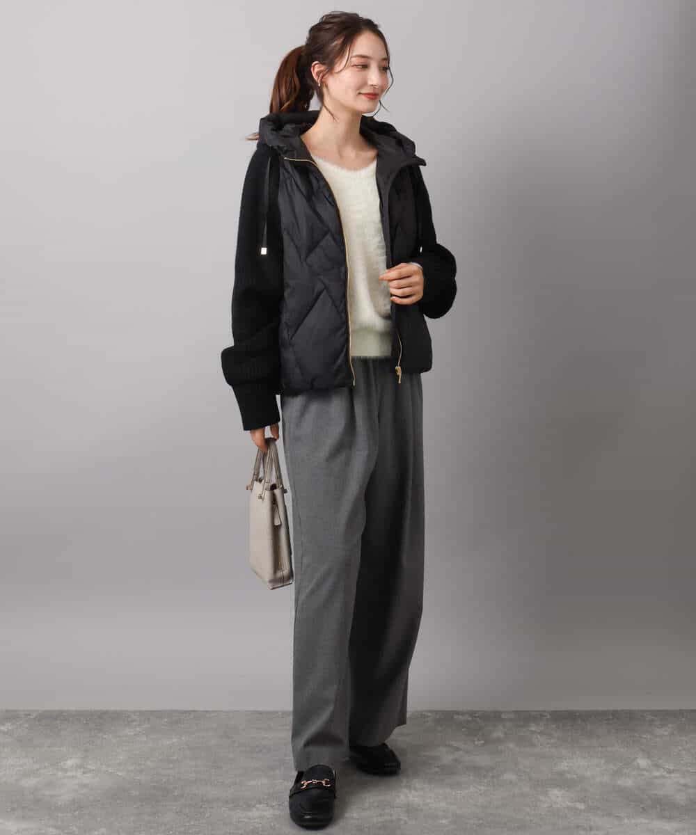 FKFAD46130 MK MICHEL KLEIN(MK ミッシェルクラン) フェザーニットプルオーバー/前後2way/洗える レッド