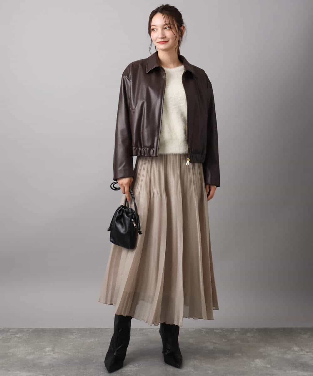 FKFAD46130 MK MICHEL KLEIN(MK ミッシェルクラン) フェザーニットプルオーバー/前後2way/洗える レッド