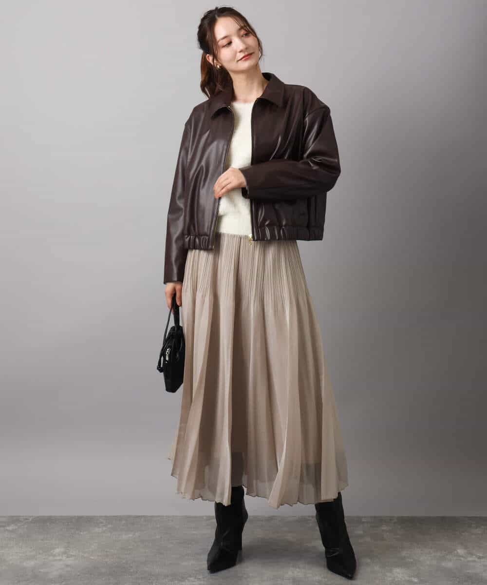 FKFAD46130 MK MICHEL KLEIN(MK ミッシェルクラン) フェザーニットプルオーバー/前後2way/洗える レッド