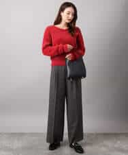 FKFAD46130 MK MICHEL KLEIN(MK ミッシェルクラン) フェザーニットプルオーバー/前後2way/洗える レッド
