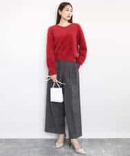 FKFAD46130 MK MICHEL KLEIN(MK ミッシェルクラン) フェザーニットプルオーバー/前後2way/洗える レッド