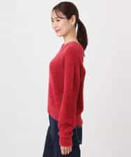 FKFAD46130 MK MICHEL KLEIN(MK ミッシェルクラン) フェザーニットプルオーバー/前後2way/洗える レッド