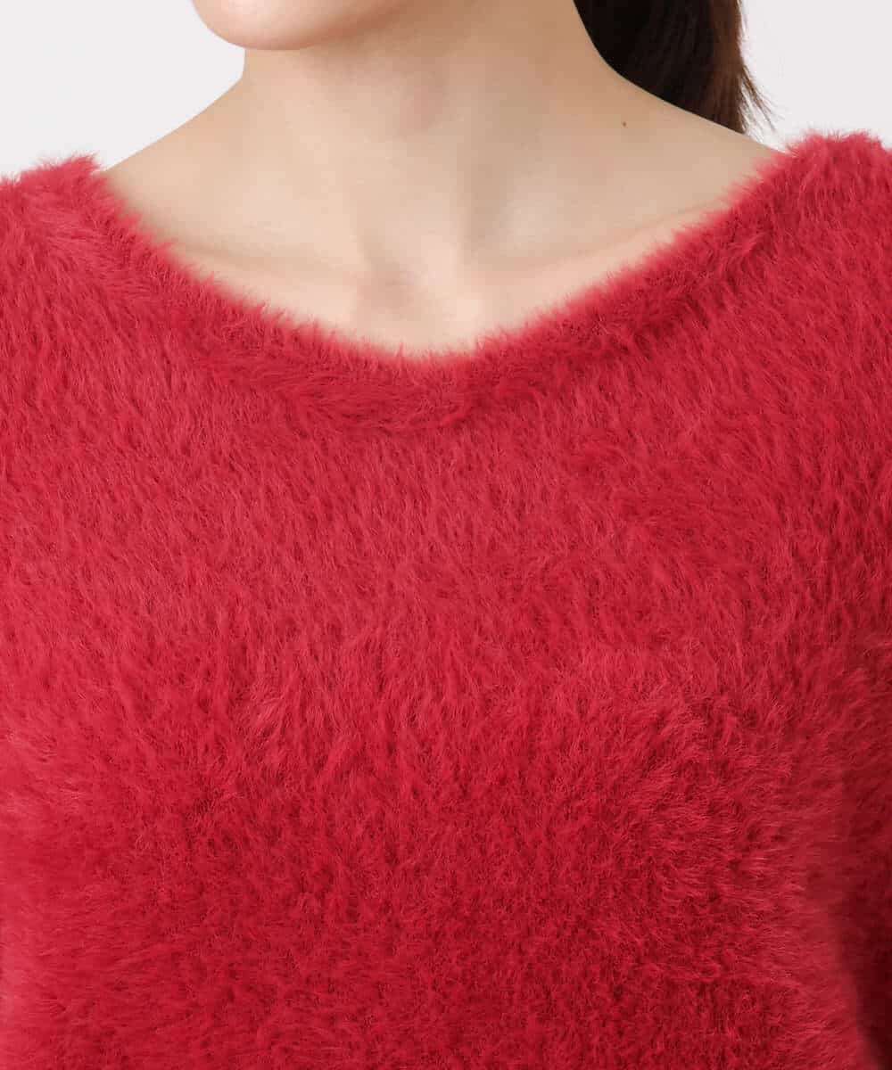FKFAD46130 MK MICHEL KLEIN(MK ミッシェルクラン) フェザーニットプルオーバー/前後2way/洗える レッド