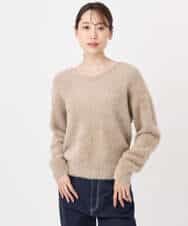 FKFAD46130 MK MICHEL KLEIN(MK ミッシェルクラン) フェザーニットプルオーバー/前後2way/洗える レッド