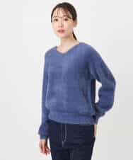 FKFAD46130 MK MICHEL KLEIN(MK ミッシェルクラン) フェザーニットプルオーバー/前後2way/洗える レッド