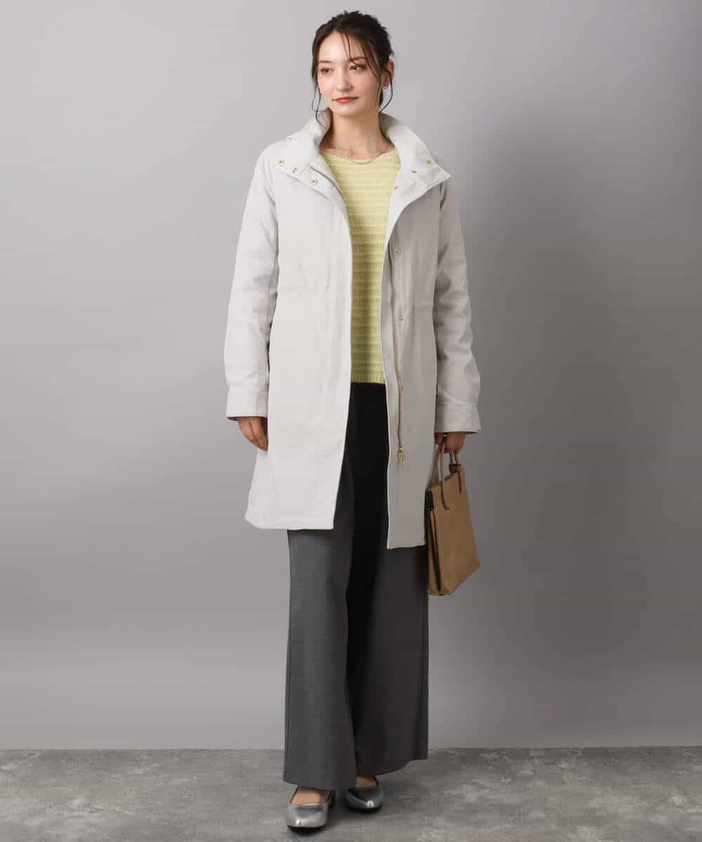 FKFAD47150 MK MICHEL KLEIN(MK ミッシェルクラン) シアーボーダーボリュームパフスリーブニット/洗える ライトイエロー