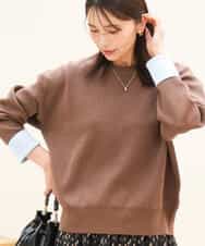 FKFAG40120 MK MICHEL KLEIN(MK ミッシェルクラン) [洗える]スウェットライク配色ニット ベージュ