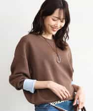 FKFAG40120 MK MICHEL KLEIN(MK ミッシェルクラン) [洗える]スウェットライク配色ニット ベージュ