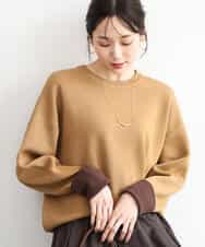 FKFAG40120 MK MICHEL KLEIN(MK ミッシェルクラン) [洗える]スウェットライク配色ニット ベージュ