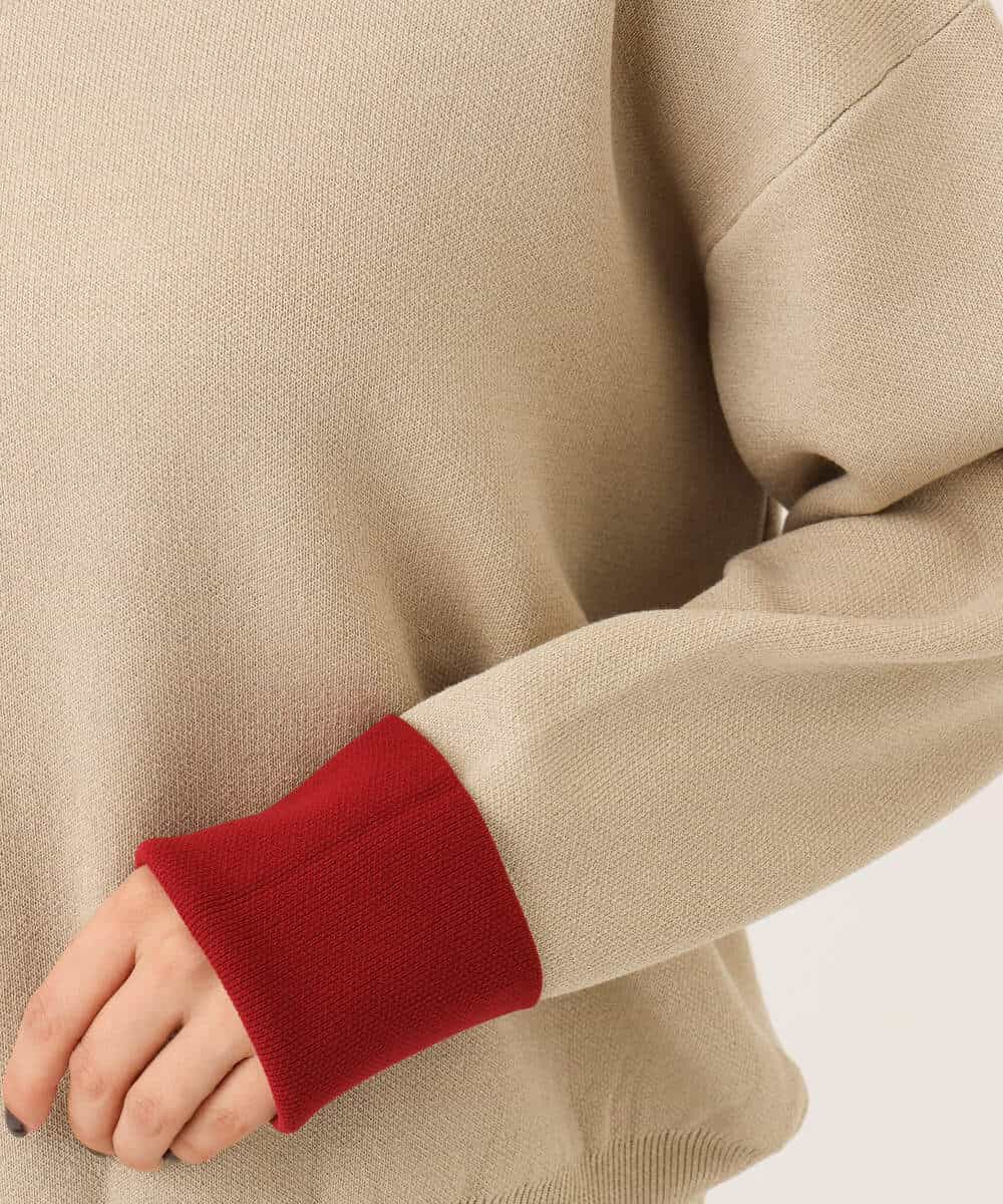 FKFAG40120 MK MICHEL KLEIN(MK ミッシェルクラン) [洗える]スウェットライク配色ニット ベージュ
