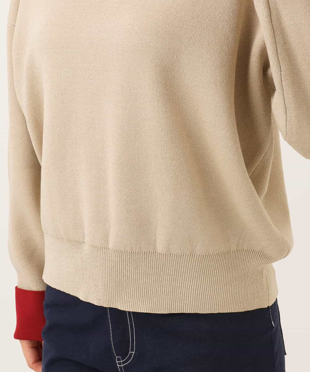 FKFAG40120 MK MICHEL KLEIN(MK ミッシェルクラン) [洗える]スウェットライク配色ニット ベージュ