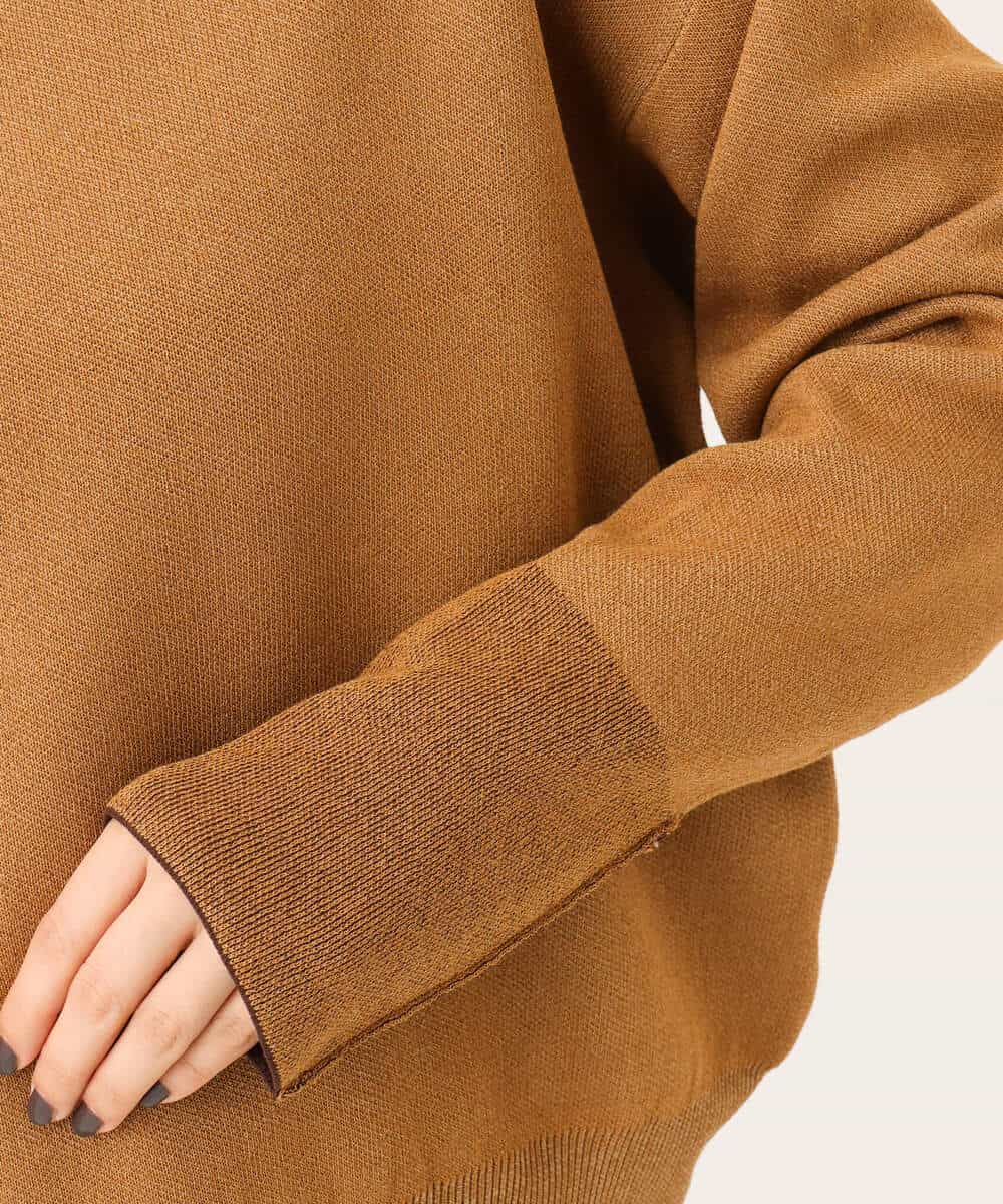FKFAG40120 MK MICHEL KLEIN(MK ミッシェルクラン) [洗える]スウェットライク配色ニット ベージュ