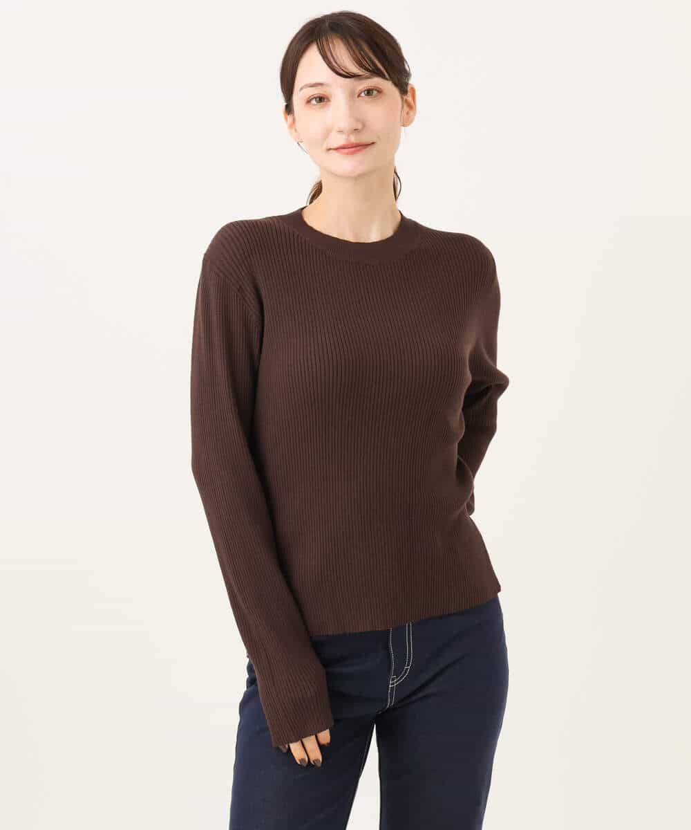 FKFAG41180 MK MICHEL KLEIN(MK ミッシェルクラン) [洗える]シャギーベスト×ハイゲージリブニット アンサンブル グレージュ