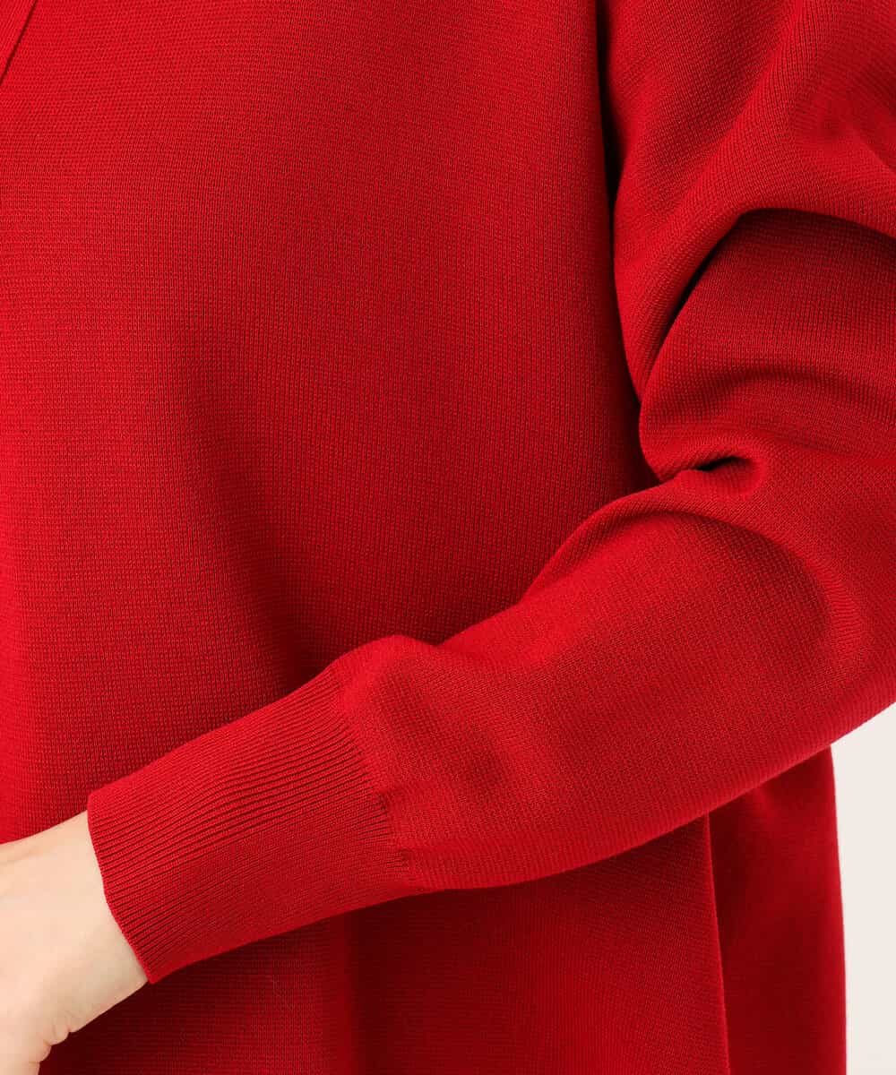 FKFAG42160 MK MICHEL KLEIN(MK ミッシェルクラン) [洗える]衿付きラガーニット レッド