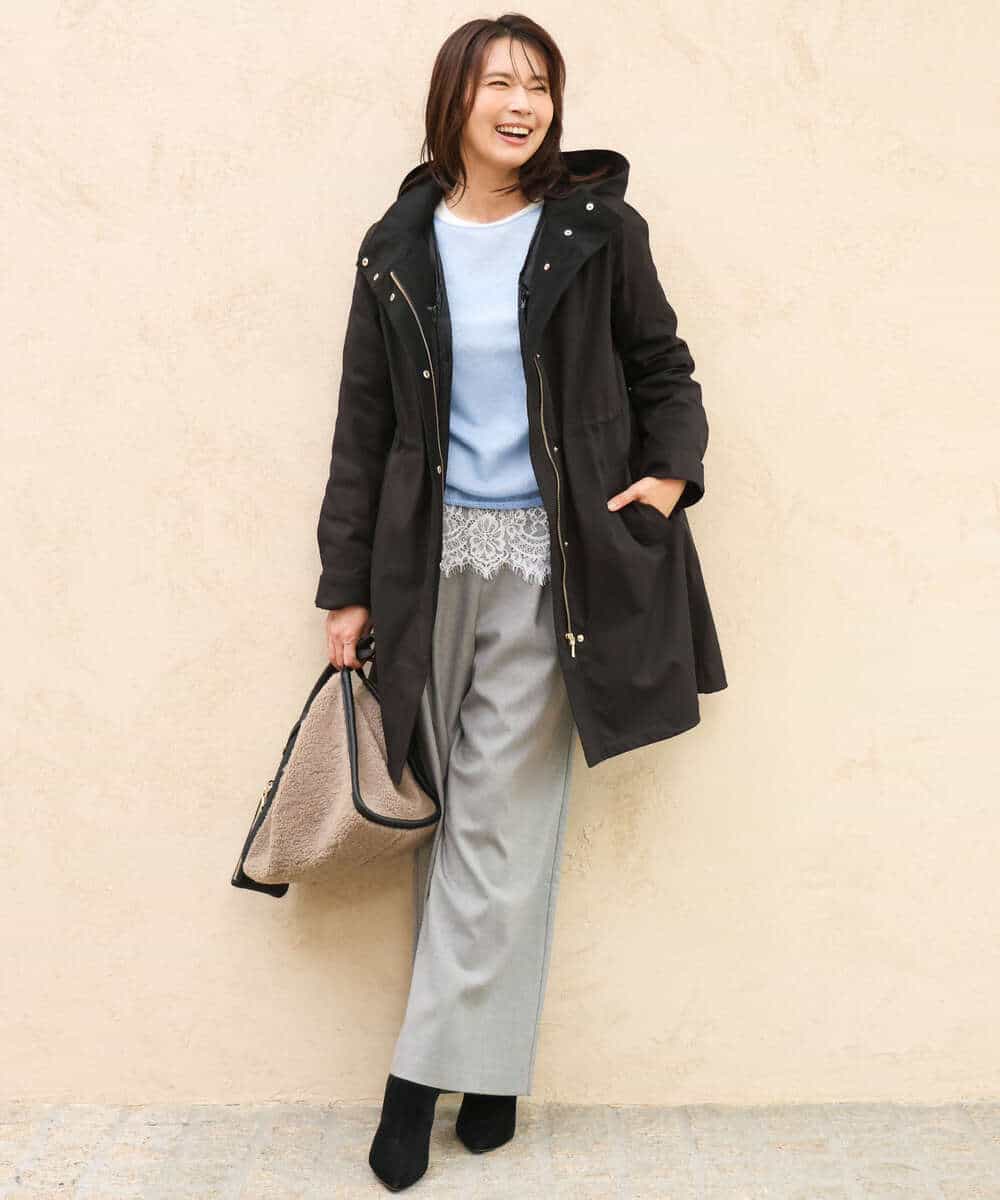 FKFAG44160 MK MICHEL KLEIN(MK ミッシェルクラン) [洗える]モヘアメッシュニット ライトブルー