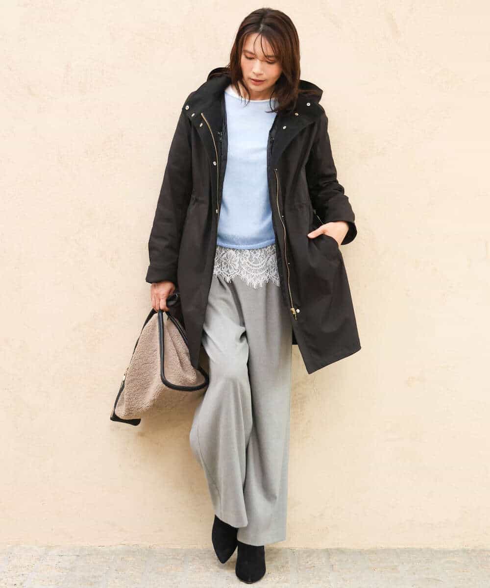 FKFAG44160 MK MICHEL KLEIN(MK ミッシェルクラン) [洗える]モヘアメッシュニット ライトブルー