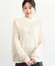 FKFAG44160 MK MICHEL KLEIN(MK ミッシェルクラン) [洗える]モヘアメッシュニット ライトブルー