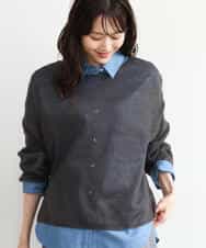 FKFAG44160 MK MICHEL KLEIN(MK ミッシェルクラン) [洗える]モヘアメッシュニット ライトブルー
