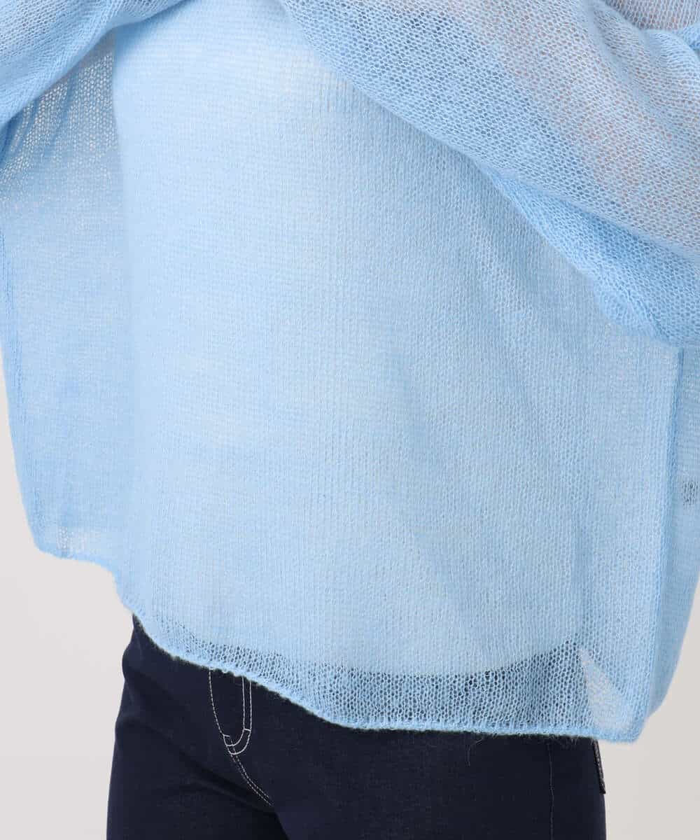 FKFAG44160 MK MICHEL KLEIN(MK ミッシェルクラン) [洗える]モヘアメッシュニット ライトブルー
