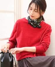 FKFAG45120 MK MICHEL KLEIN(MK ミッシェルクラン) [洗える]モールヤーンボートネックニット レッド