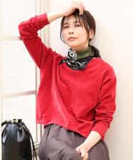FKFAG45120 MK MICHEL KLEIN(MK ミッシェルクラン) [洗える]モールヤーンボートネックニット レッド