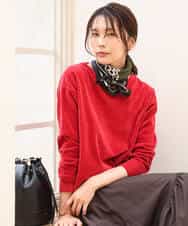 FKFAG45120 MK MICHEL KLEIN(MK ミッシェルクラン) [洗える]モールヤーンボートネックニット レッド