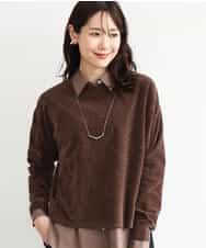 FKFAG45120 MK MICHEL KLEIN(MK ミッシェルクラン) [洗える]モールヤーンボートネックニット レッド