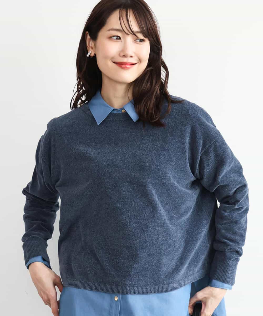FKFAG45120 MK MICHEL KLEIN(MK ミッシェルクラン) [洗える]モールヤーンボートネックニット レッド
