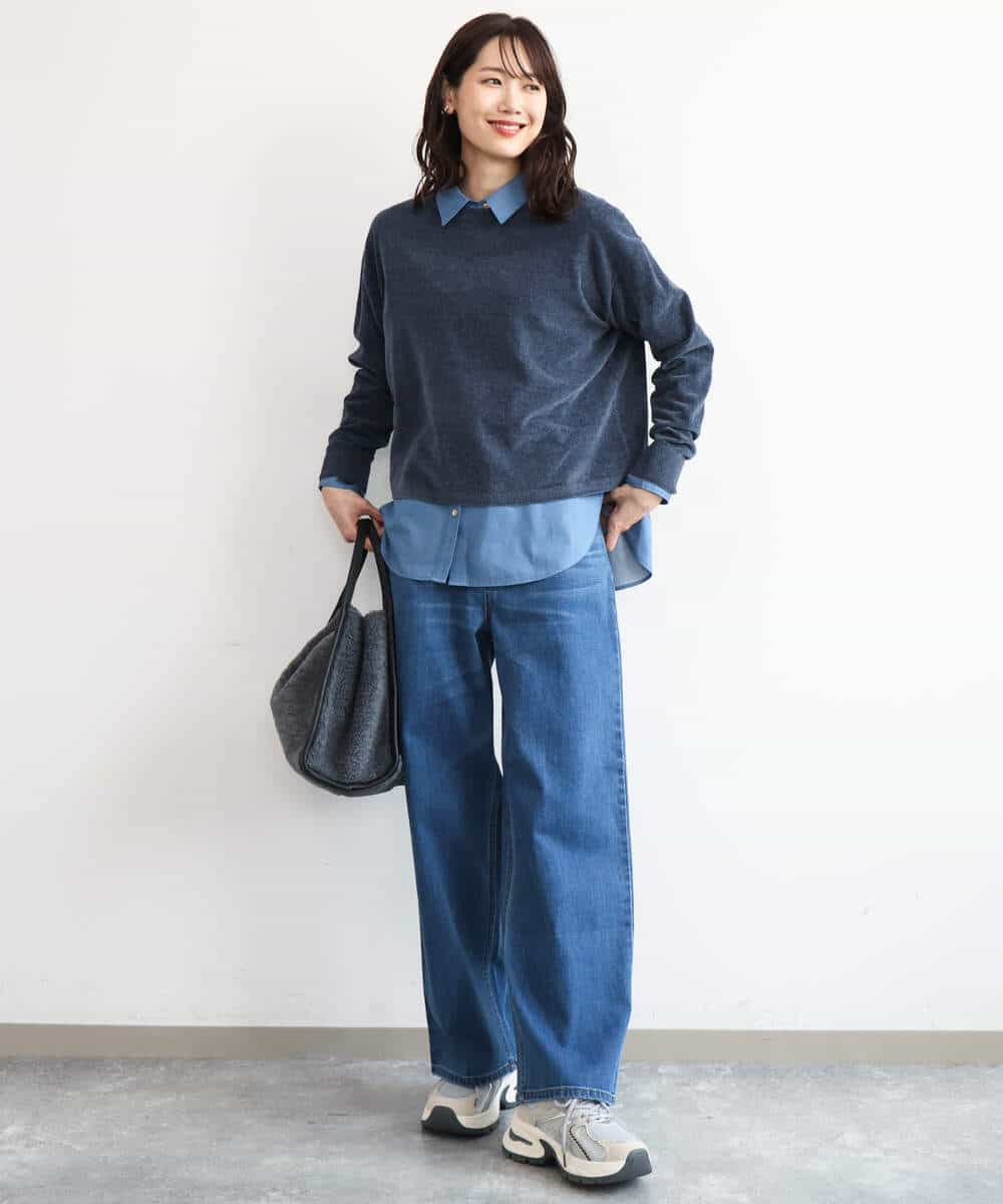 FKFAG45120 MK MICHEL KLEIN(MK ミッシェルクラン) [洗える]モールヤーンボートネックニット レッド