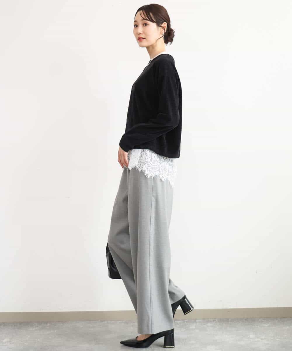 FKFAG45120 MK MICHEL KLEIN(MK ミッシェルクラン) [洗える]モールヤーンボートネックニット レッド