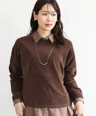 FKFAG45120 MK MICHEL KLEIN(MK ミッシェルクラン) [洗える]モールヤーンボートネックニット ブラウン