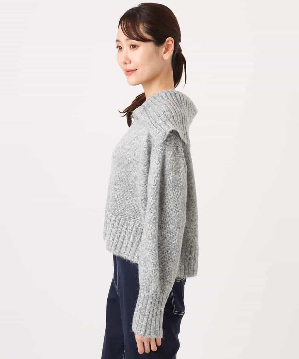FKFAG52170 MK MICHEL KLEIN(MK ミッシェルクラン) [洗える]ZIPデザインショートニット グレー
