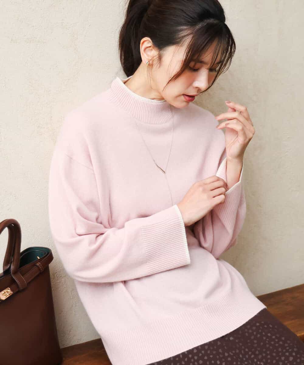 FKFAG54240 MK MICHEL KLEIN(MK ミッシェルクラン) [カシミヤ混/洗える]ハイネックニット グリーン