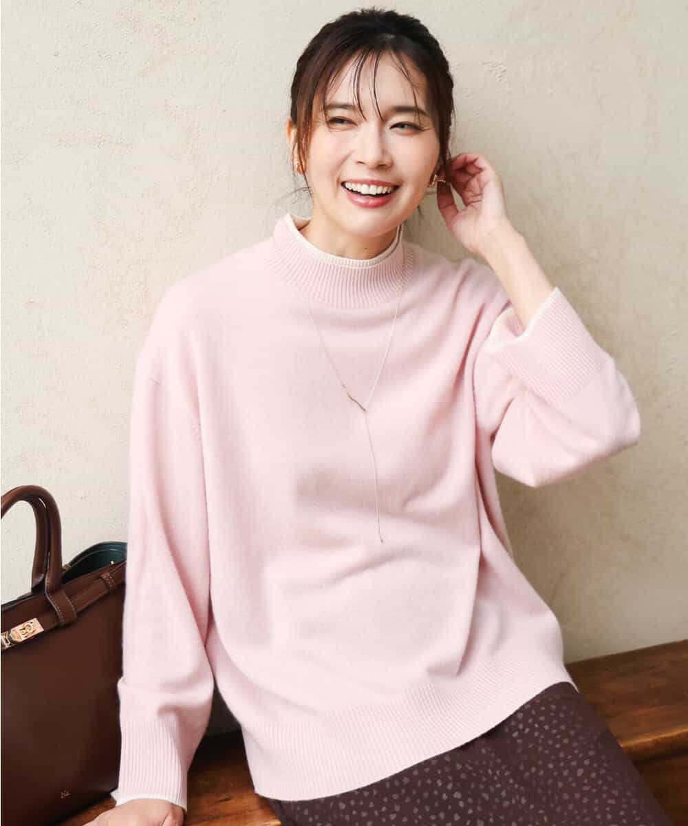 FKFAG54240 MK MICHEL KLEIN(MK ミッシェルクラン) [カシミヤ混/洗える]ハイネックニット グリーン