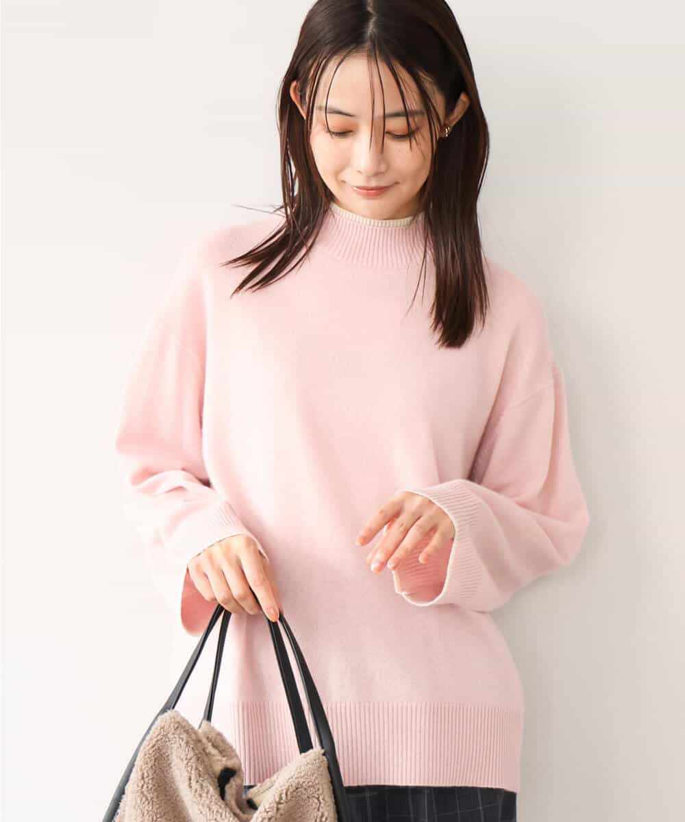 FKFAG54240 MK MICHEL KLEIN(MK ミッシェルクラン) [カシミヤ混/洗える]ハイネックニット グリーン
