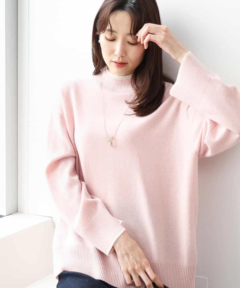 FKFAG54240 MK MICHEL KLEIN(MK ミッシェルクラン) [カシミヤ混/洗える]ハイネックニット グリーン