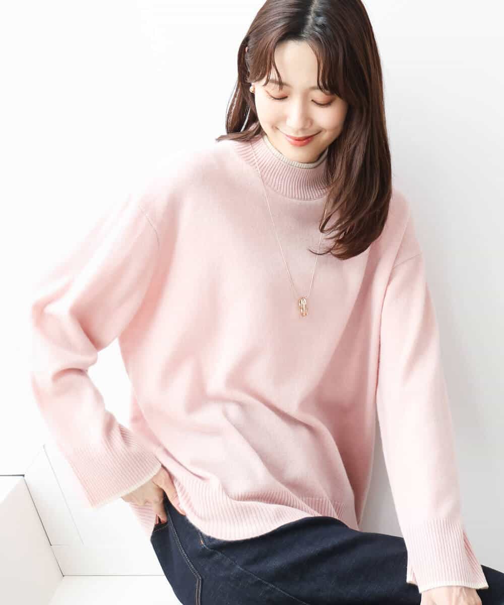 FKFAG54240 MK MICHEL KLEIN(MK ミッシェルクラン) [カシミヤ混/洗える]ハイネックニット グリーン