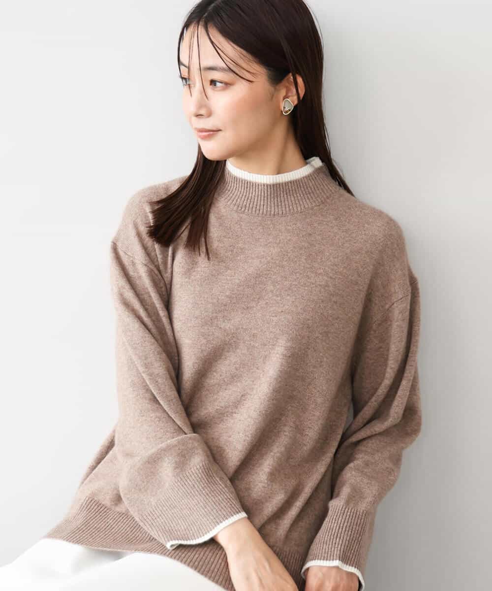 FKFAG54240 MK MICHEL KLEIN(MK ミッシェルクラン) [カシミヤ混/洗える]ハイネックニット グリーン