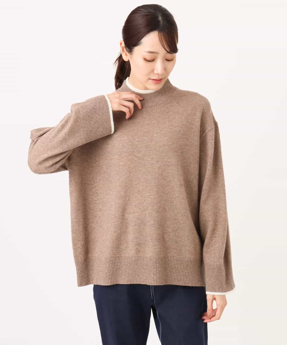 FKFAG54240 MK MICHEL KLEIN(MK ミッシェルクラン) [カシミヤ混/洗える]ハイネックニット グリーン