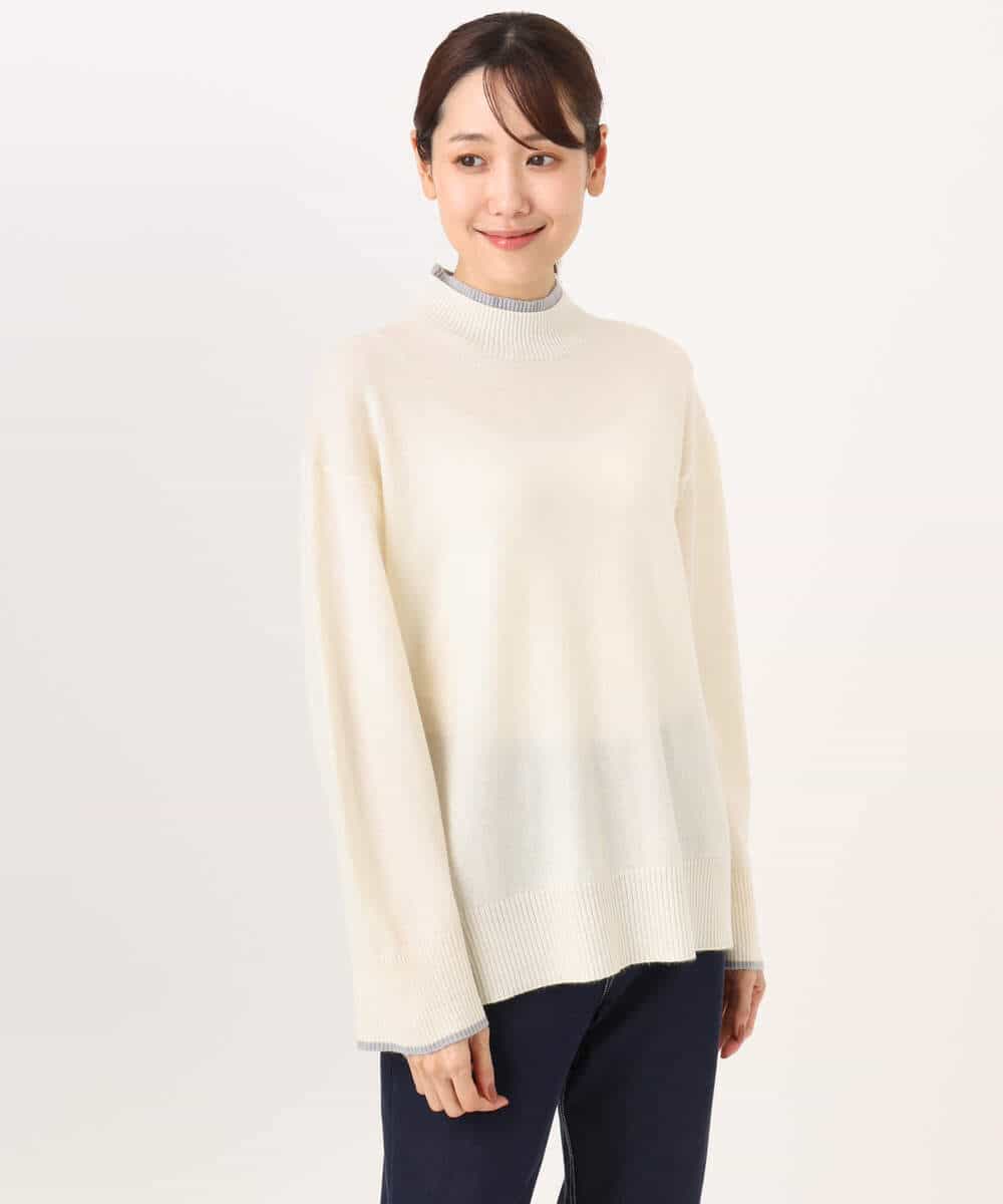 FKFAG54240 MK MICHEL KLEIN(MK ミッシェルクラン) [カシミヤ混/洗える]ハイネックニット グリーン