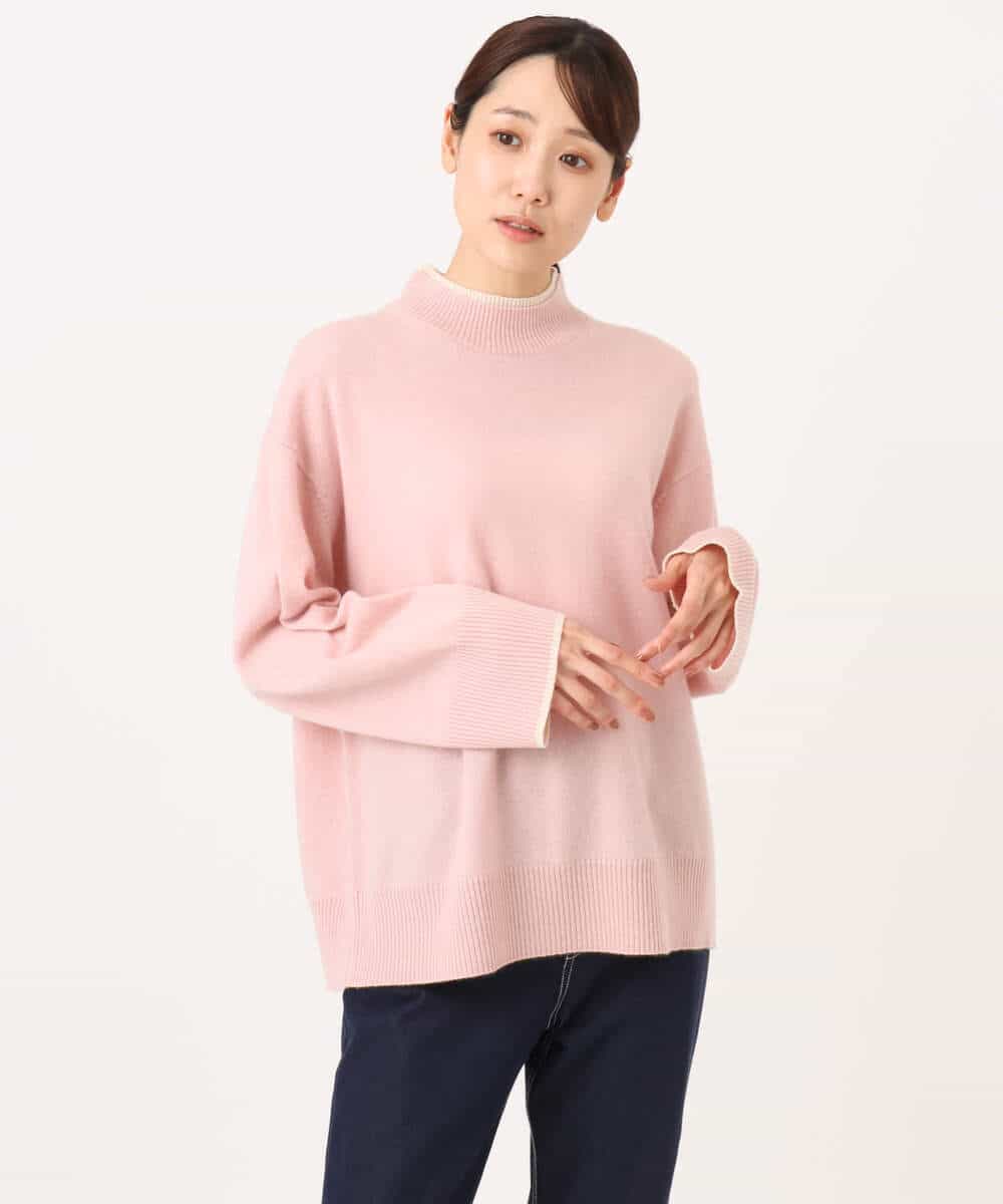 FKFAG54240 MK MICHEL KLEIN(MK ミッシェルクラン) [カシミヤ混/洗える]ハイネックニット グリーン
