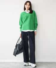 FKFAG55230 MK MICHEL KLEIN(MK ミッシェルクラン) [カシミヤ混/洗える]Vネックニット グリーン