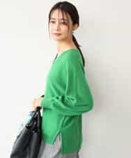 FKFAG55230 MK MICHEL KLEIN(MK ミッシェルクラン) [カシミヤ混/洗える]Vネックニット グリーン