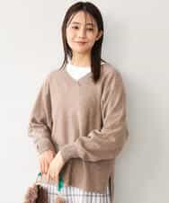 FKFAG55230 MK MICHEL KLEIN(MK ミッシェルクラン) [カシミヤ混/洗える]Vネックニット グリーン