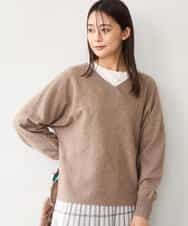FKFAG55230 MK MICHEL KLEIN(MK ミッシェルクラン) [カシミヤ混/洗える]Vネックニット グリーン