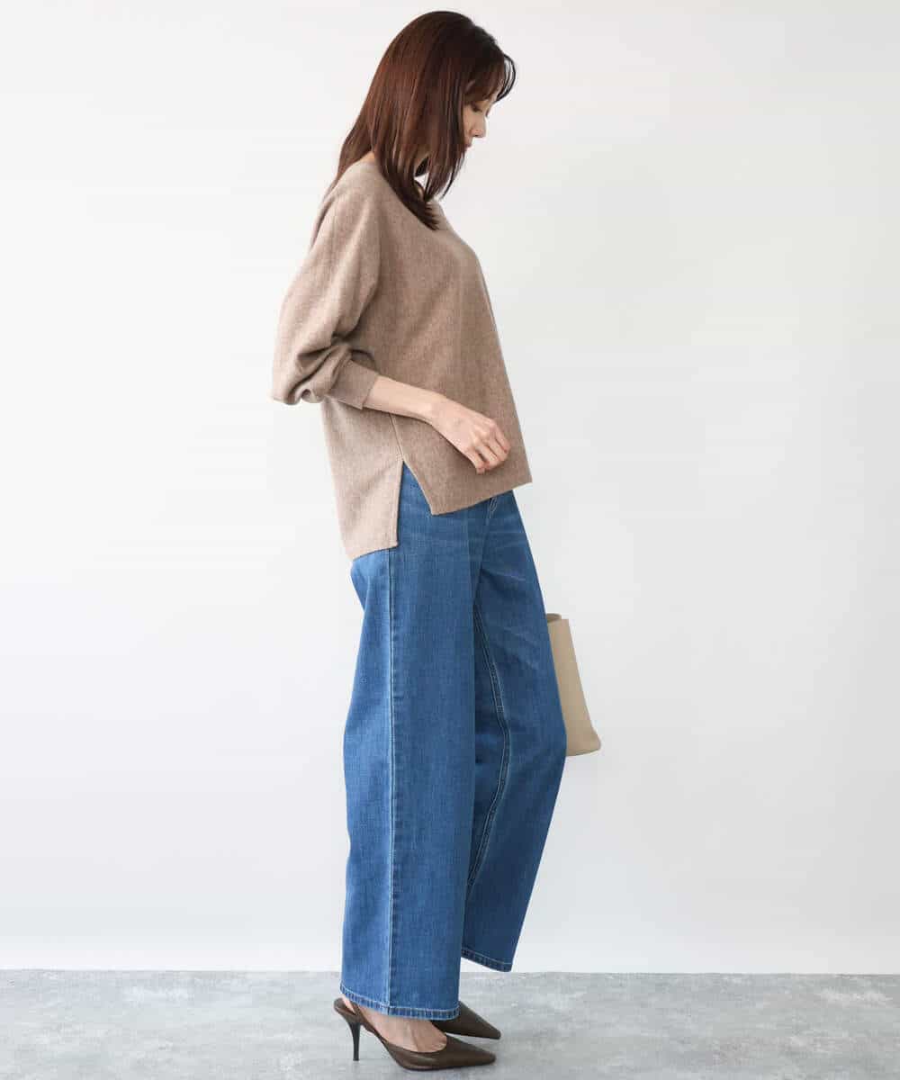 FKFAG55230 MK MICHEL KLEIN(MK ミッシェルクラン) [カシミヤ混/洗える]Vネックニット グリーン