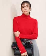 FKFAG56150 MK MICHEL KLEIN(MK ミッシェルクラン) [ウール100/洗える]SUPER FINE WOOLベーシックタートルネックニット レッド