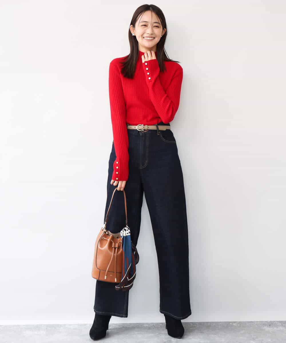 FKFAG56150 MK MICHEL KLEIN(MK ミッシェルクラン) [ウール100/洗える]SUPER FINE WOOLベーシックタートルネックニット グレー